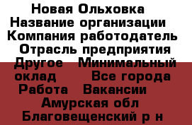 Новая Ольховка › Название организации ­ Компания-работодатель › Отрасль предприятия ­ Другое › Минимальный оклад ­ 1 - Все города Работа » Вакансии   . Амурская обл.,Благовещенский р-н